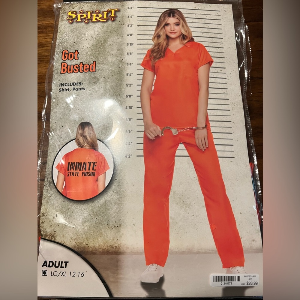 Spirit “Got Busted” Costume Women’s LG/XL 12-16